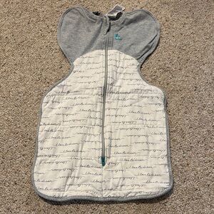 Love to Dream Gray and White Quilted Infant swaddle